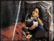Raja Ravi Varma Dissapointing News oil on canvas
